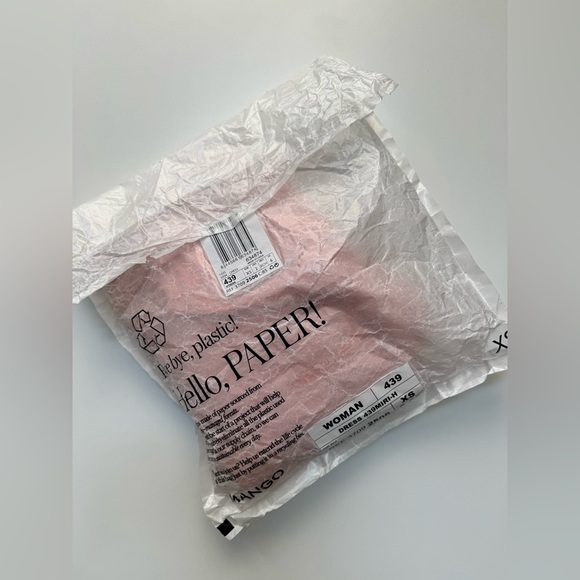 NWT Mango Miri Puffed Sleeve Mini Dress - Coral Pink 100% Cotton - Size XS - Picture 14 of 16